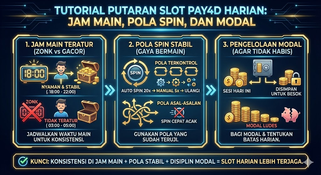 Tutorial Putaran Slot Pay4D Harian: Jam Main, Pola Spin, dan Modal